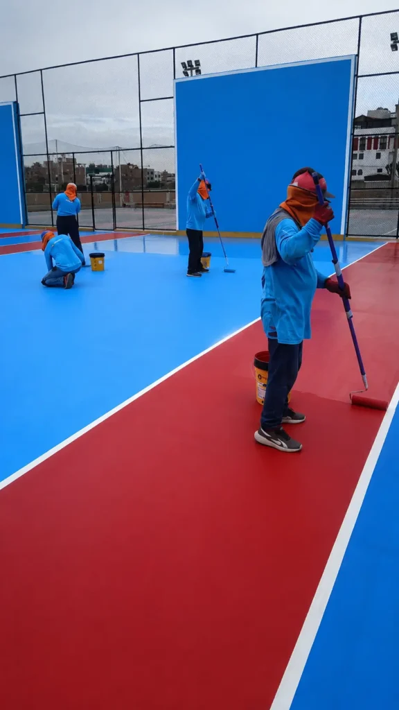 Pintado con pintura para cancha deportiva de Isaval