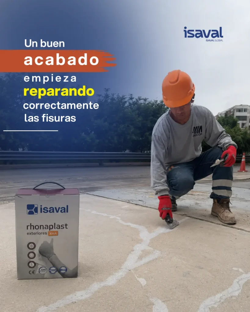 Reparación de fisuras en suelos con Rhonaplast XHA